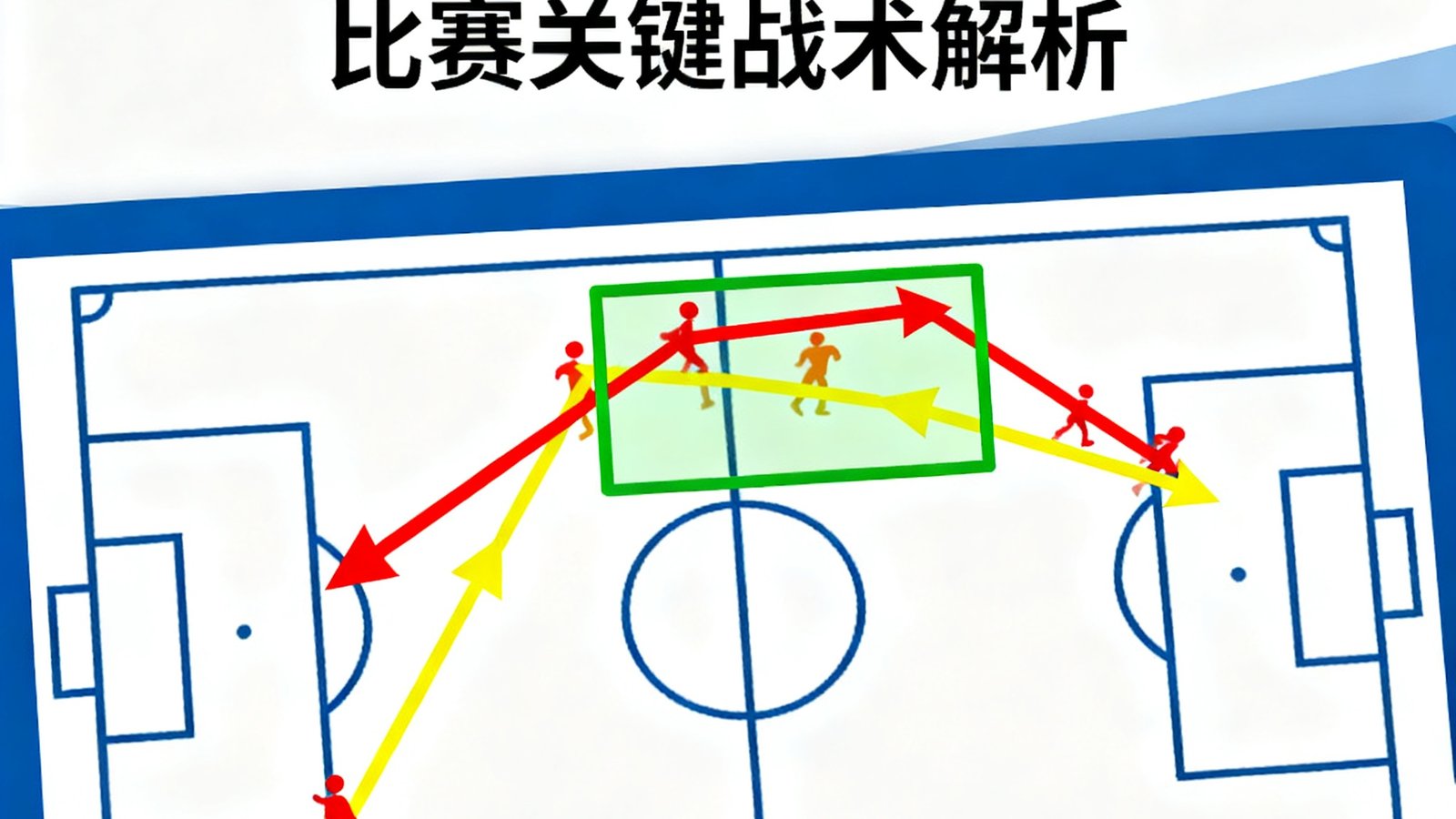 战术分析视频封面，教练战术板示意图，球员跑位箭头标注清晰，深度复盘比赛关键战术